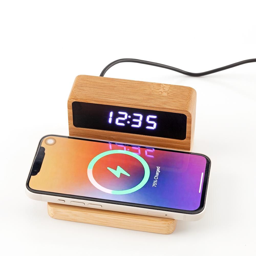 CARGADOR INALÁMBRICO BAMBOO CLOCK Imagen secundaria del producto
