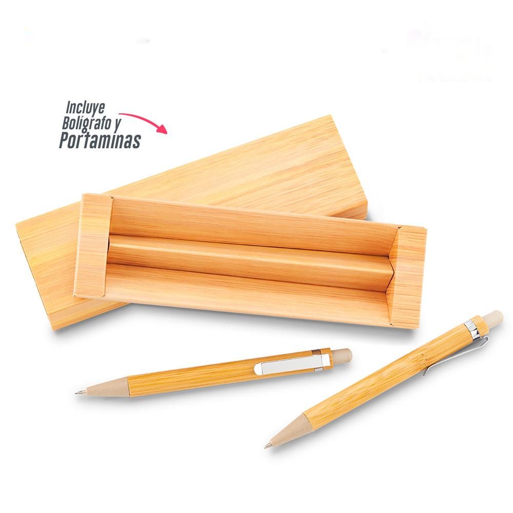 SET BOLÍGRAFO Y PORTAMINAS BAMBOO (BAMBOO CAJA 17.3 X 5.3 X Imagen secundaria del producto