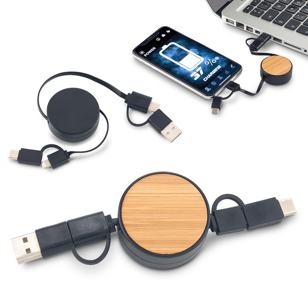 CABLE MULTICARGADOR BAMBOO Imagen secundaria del producto