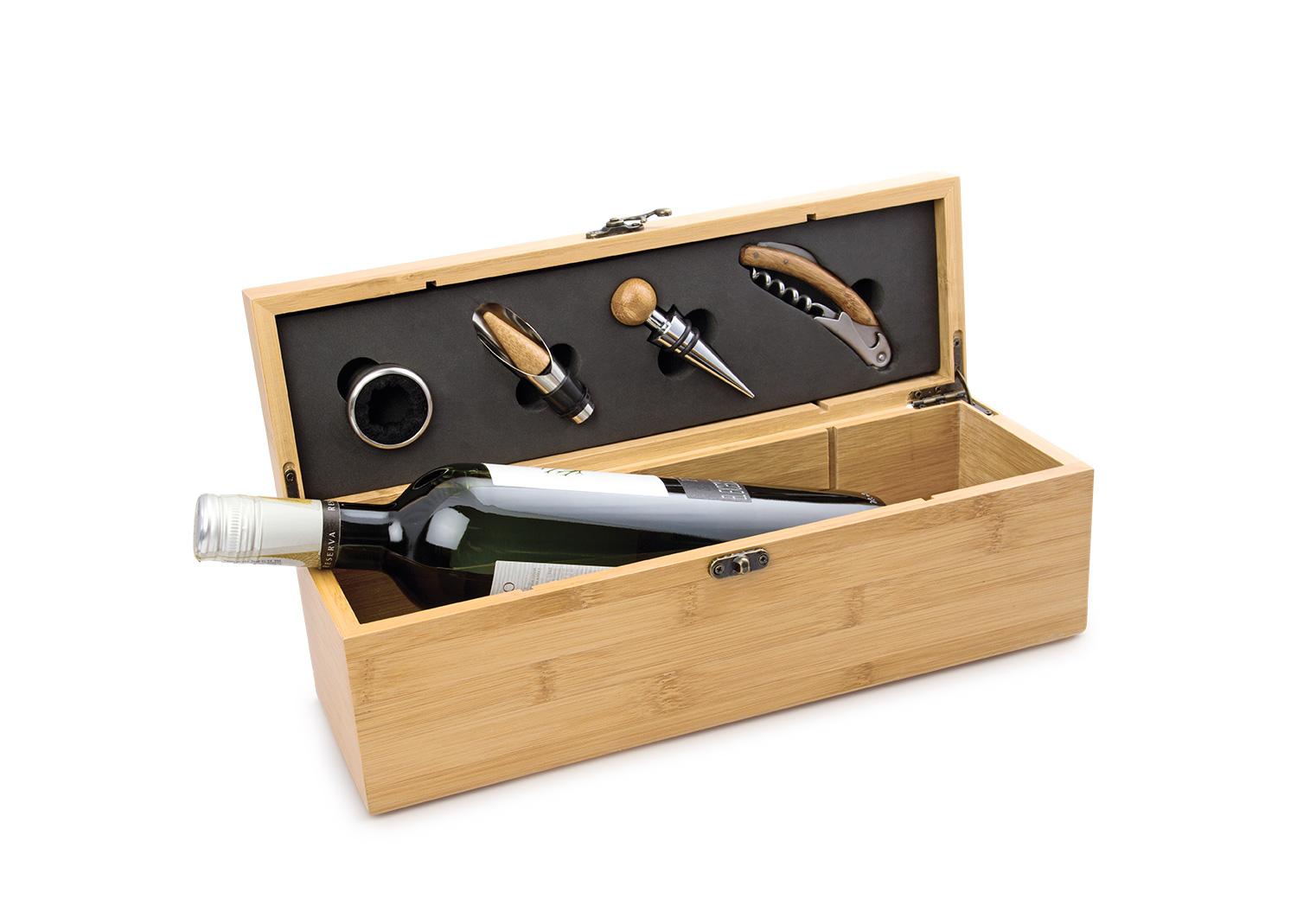 CAJA DE BAMBÚ PARA UNA BOTELLA Imagen secundaria del producto